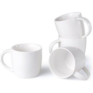 Ceramic Coffee Mugs Set of 4, 14 oz White Coffee Mugs, Coffee Cups with Large